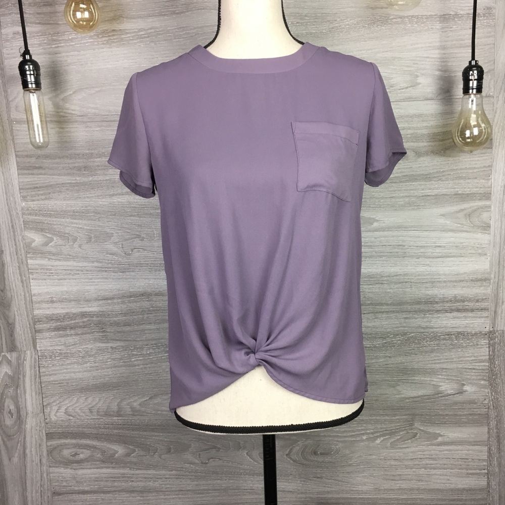 Pink Rose Knot Tee W/ zipper back Size S - Picture 1 of 6